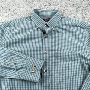 UNTUCKit Shirt Mens Medium Green Kabashi WF Slim Fit Plaid Button Down Casual